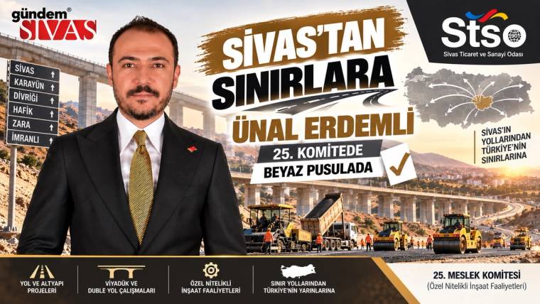 Takım elbiseli bir erkek, yol manzarası ve yön tabelaları önünde seçim yazılarının yer aldığı tasarımda duruyor.
