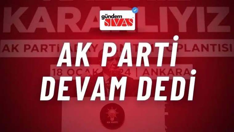 Kırmızı zeminli grafikte “AK PARTİ TOPLANTISI” ve “18 OCAK ANKARA” yazıları yer alıyor.