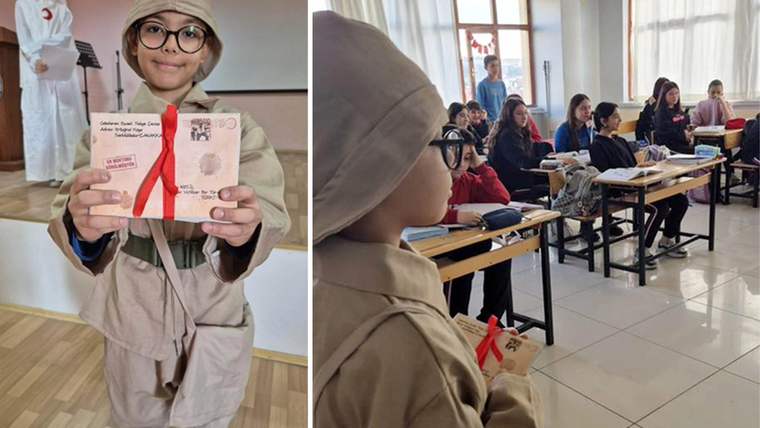 Seddülbahir Posta Eri Ali Oğlu Mehmet Hilmi, Mehmetçiklerin postalarını dağıttı - Birlik Haber Ajansı