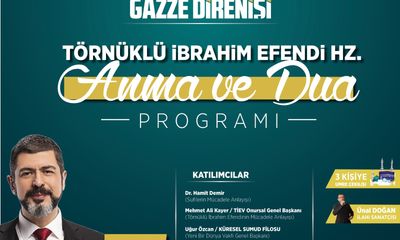 Sivas’ta Törnüklü İbrahim Efendi Vakfı Anma Programı “Ümmet Bilinci ve Gazze Direnişi” Temasıyla Düzenlenecek