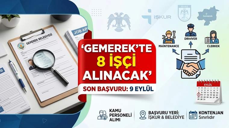 Gemerek’te 8 İşçi Alınacak: Başvurular 9 Eylül’de Bitiyor