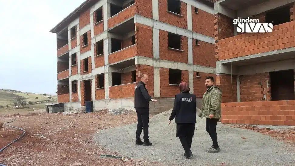 Sivas'ta Afet Evleri İnşası Sürüyor