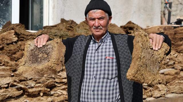 Soba delen yakıt geri döndü: Sıfır maliyetli tezek kesimi Sivas’ta başladı