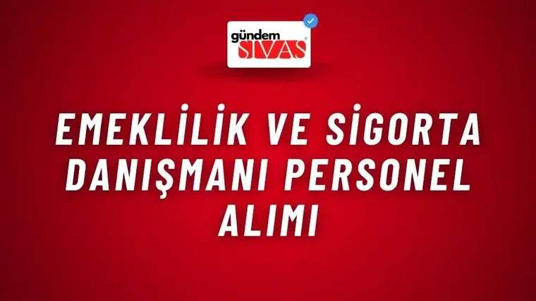 Kırmızı arka planda beyaz yazıyla 'Emeklilik ve Sigorta Danışmanı Personel Alımı' yazıyor.