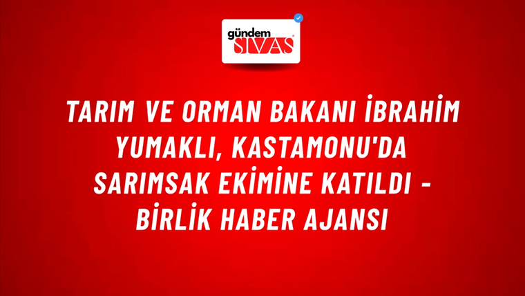 Tarım ve Orman Bakanı İbrahim Yumaklı, Kastamonu'da sarımsak ekimine katıldı - Birlik Haber Ajansı