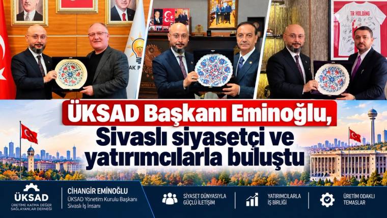 Kolajda üç farklı karede erkekler, desenli tabakları tutarken; altta ÜKSAD ve buluşmaya ilişkin bilgiler yer alıyor.