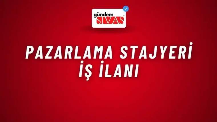 Kırmızı zemin üzerinde üstte “gündem SİVAS” logosu, ortada büyük harflerle iş ilanı metni yer alıyor.