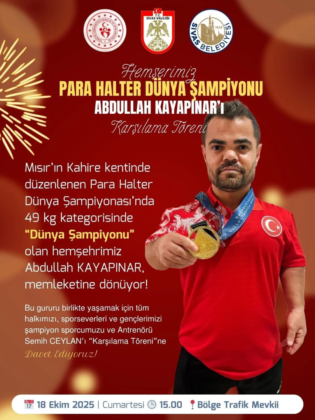 Sivas'ta Tarihi Karşılama: Şampiyon Sporcular Omuzlarda Taşındı