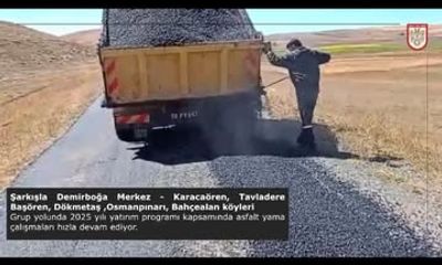Sivas'ta Grup Yollarında Asfalt Yama Çalışmaları Hızlandı