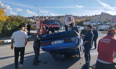 Sivas'ta Ters Dönen Tofaş Kazasında Mucize!