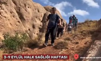 Sivas İl Sağlık Müdürlüğü Eğribucak Kanyonu'nda Yürüyüş Etkinliği Düzenledi