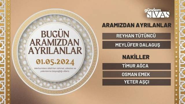 Sivas'ta Aramızdan Ayrılanlar - 14.06.2024