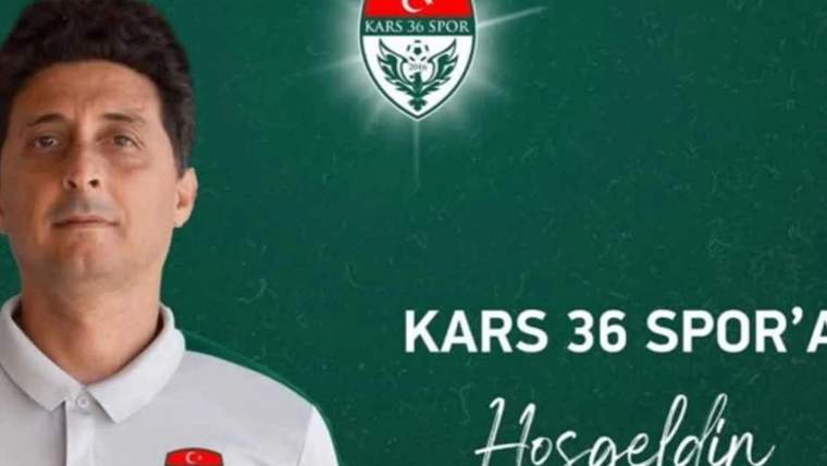 Kars 36 Spor'un logosu ve altında teknik direktör Bülent Ayan'ın resmi yer alıyor.
