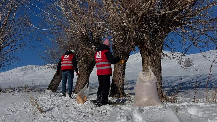 Zorlu Kış Şartlarında Örnek Dayanışma: Türk Kızılay Zara Gönüllülerinden Doğadaki Canlara Anlamlı Destek