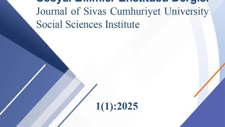 Sosyal Bilimler Enstitüsü Dergisi başlıklı yayının kapağında İngilizce dergi adı ve 1(1):2025 ibaresi yer alıyor.