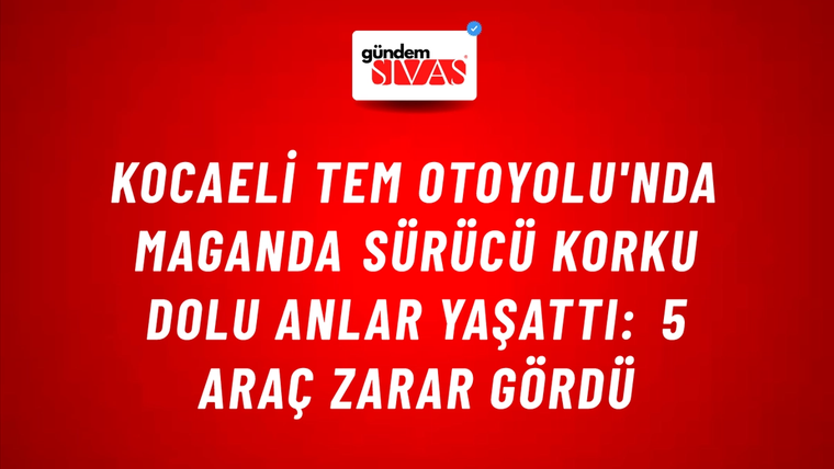 Kocaeli TEM Otoyolu'nda Maganda Sürücü Korku Dolu Anlar Yaşattı: 5 Araç Zarar Gördü