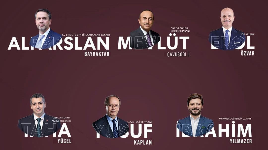 Siyah arka planda, isimleri yazılı olan altı kişi görünüyor; Mevlüt Karakaya, Erol Özvar, Taha Yücel, Yusuf Kaplan, İbrahim Yılmaz ve diğerleri.