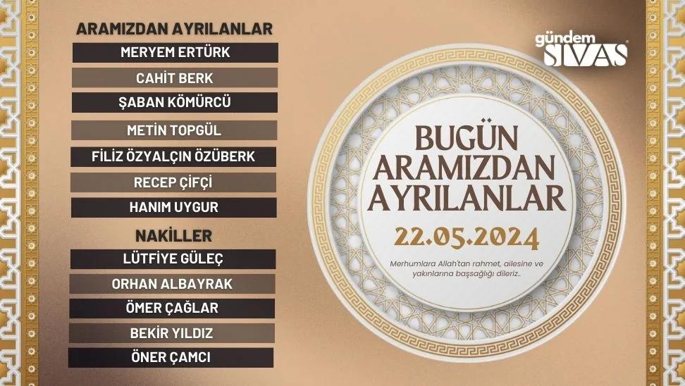 Sivas'ta Hayatını Kaybedenler - 22.05.2024