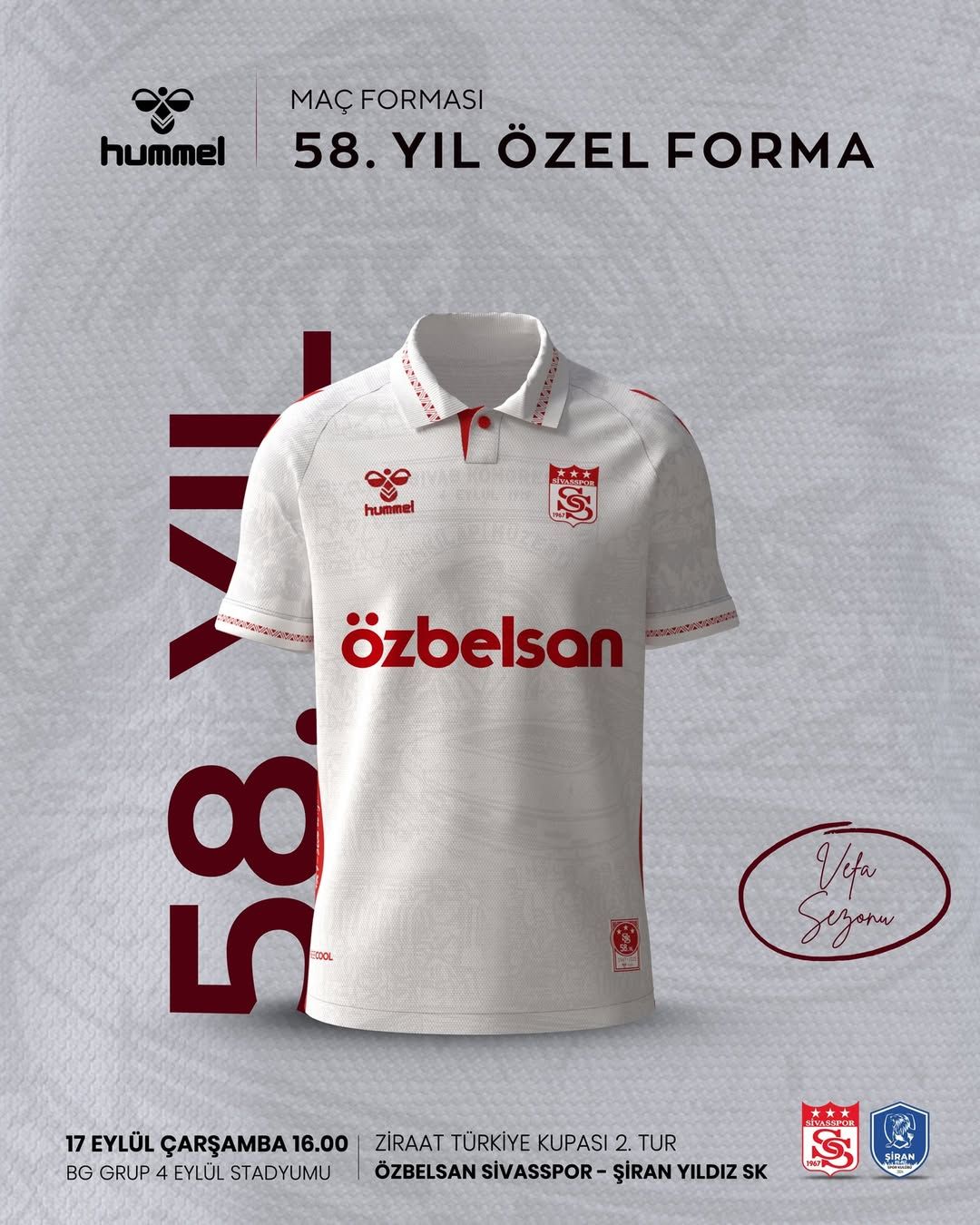 Sivasspor Şiran Yıldız Spor Kulübü Maçında Beyaz Forma Tercihi