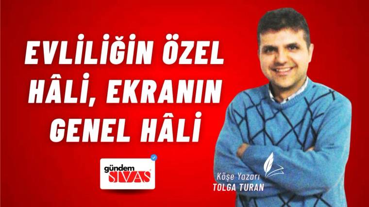 Kırmızı zeminde başlık yazısı, Gündem Sivas logosu ve kollarını bağlamış bir köşe yazarı portresi bulunuyor.