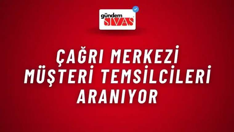 Kırmızı arka planda beyaz büyük harflerle "Çağrı Merkezi Müşteri Temsilcileri Aranıyor" yazısı yer alıyor.