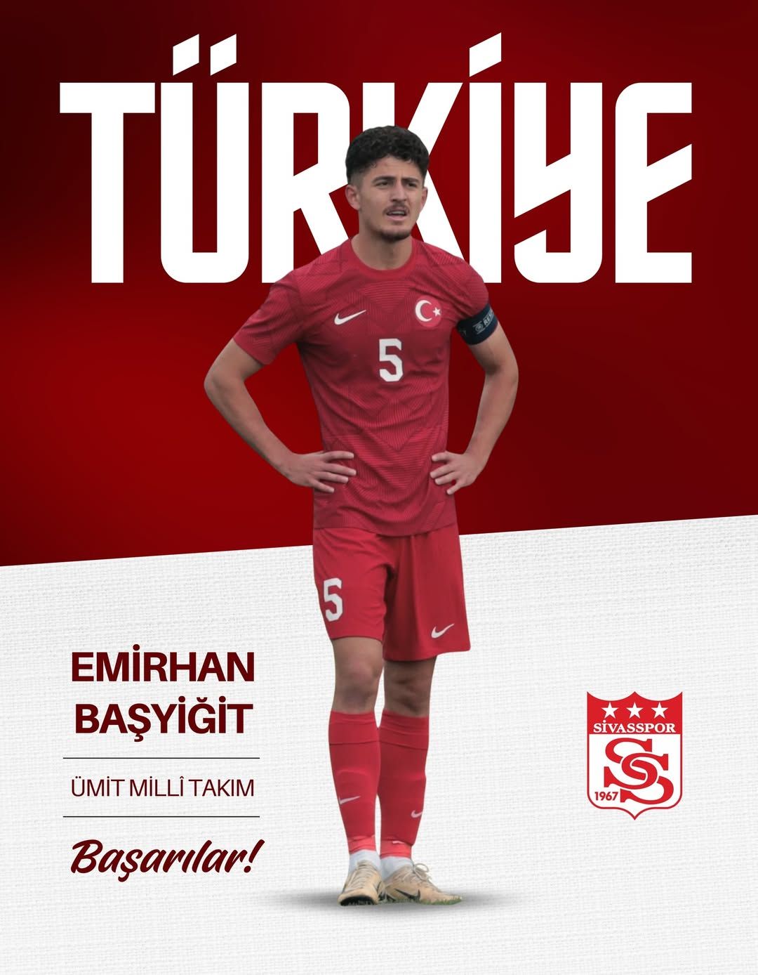 Sivasspor'dan U21 Millî Takım Aday Kadrosuna Emirhan Başyiğit