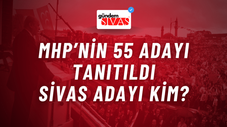 MHP'nin 55 adayının tanıtıldığı etkinlikte kalabalık bir grup yer alıyor.