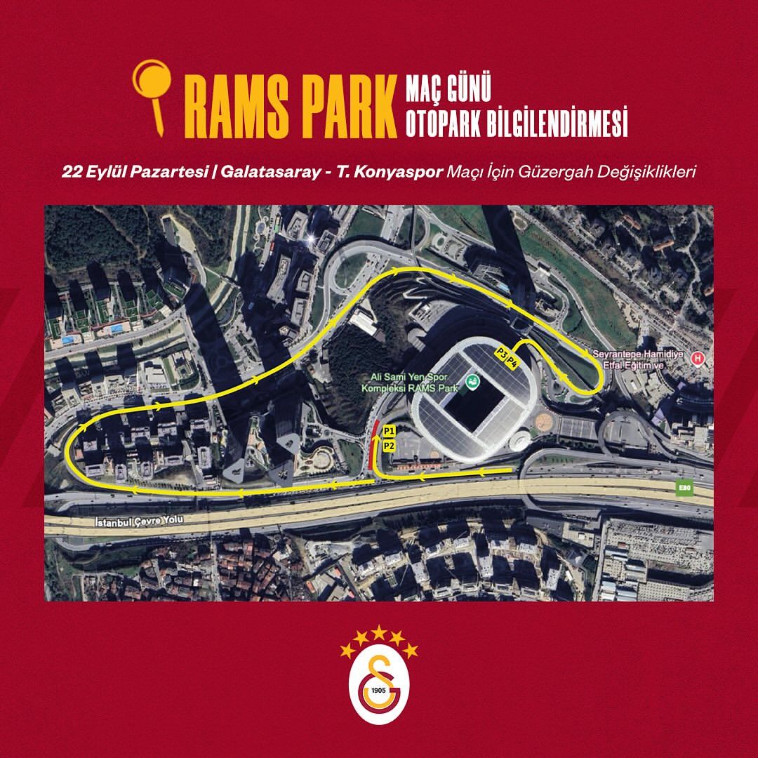 Galatasaray Taraftarlarına Otopark Uyarısı: Konyaspor Maçı Öncesinde Trafik Düzenlemesi