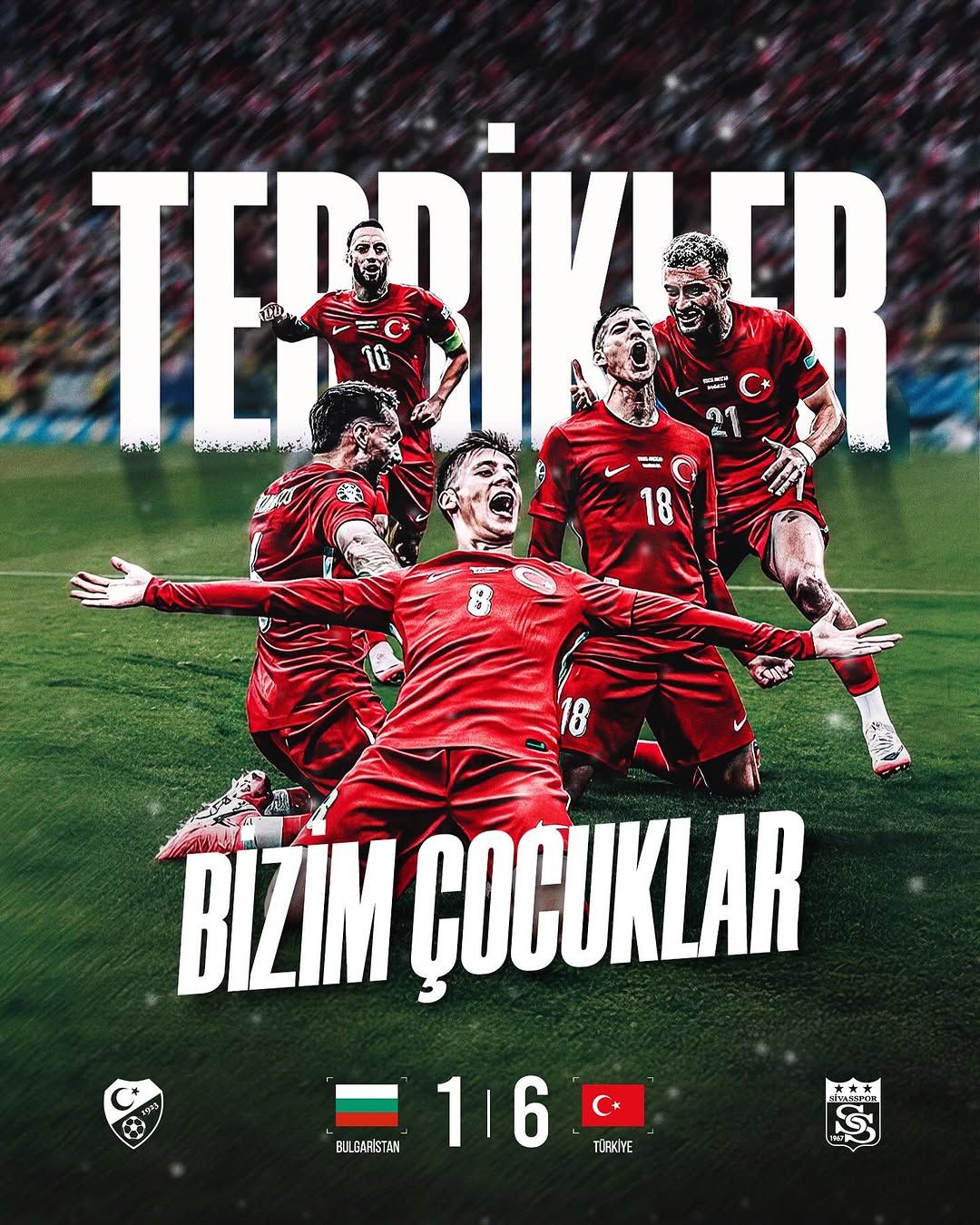 Sivasspor'dan Millî Takım'a Büyük Destek ve Tebrik Mesajı