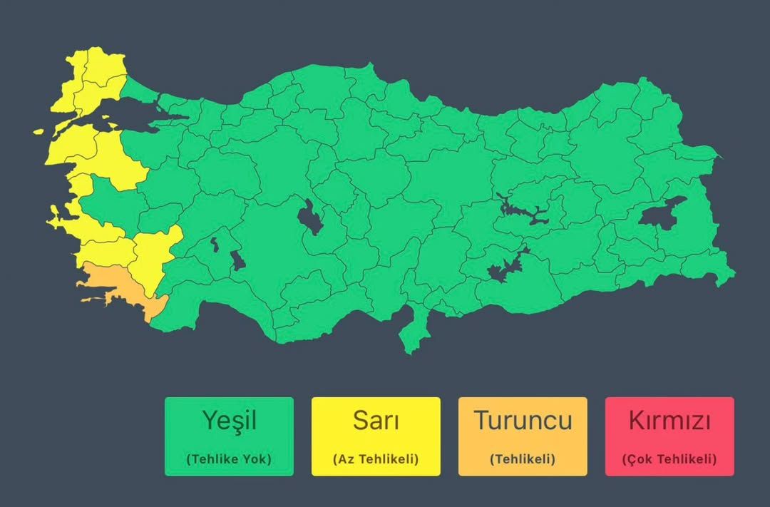 Marmara ve Ege Kıyıları İçin Kuvvetli Sağanak Uyarısı