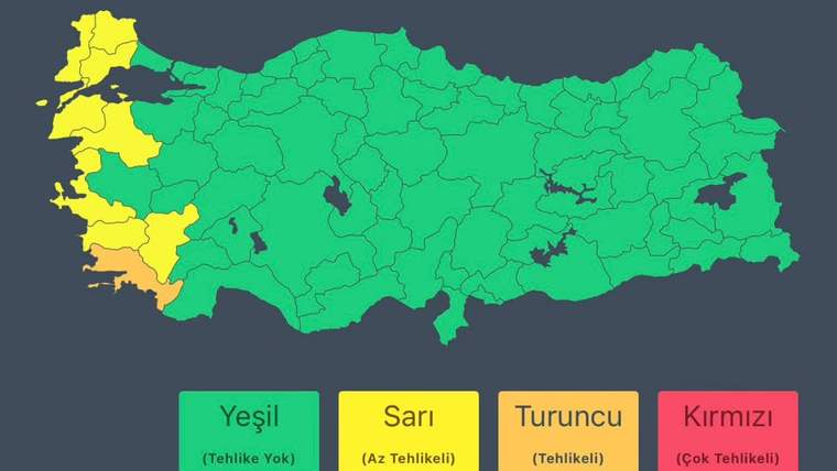 Marmara ve Ege Kıyıları İçin Kuvvetli Sağanak Uyarısı