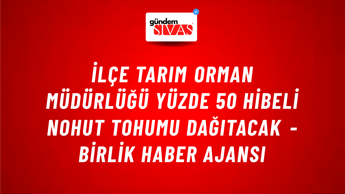 İlçe Tarım Orman Müdürlüğü yüzde 50 hibeli nohut tohumu dağıtacak - Birlik Haber Ajansı