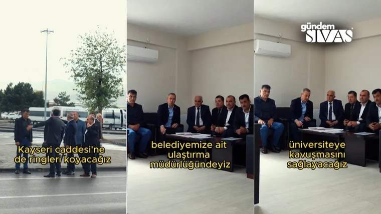 Üç bölümlü kolajda, açık alanda duran kişiler ile içeride yan yana oturan bir grup görülüyor.