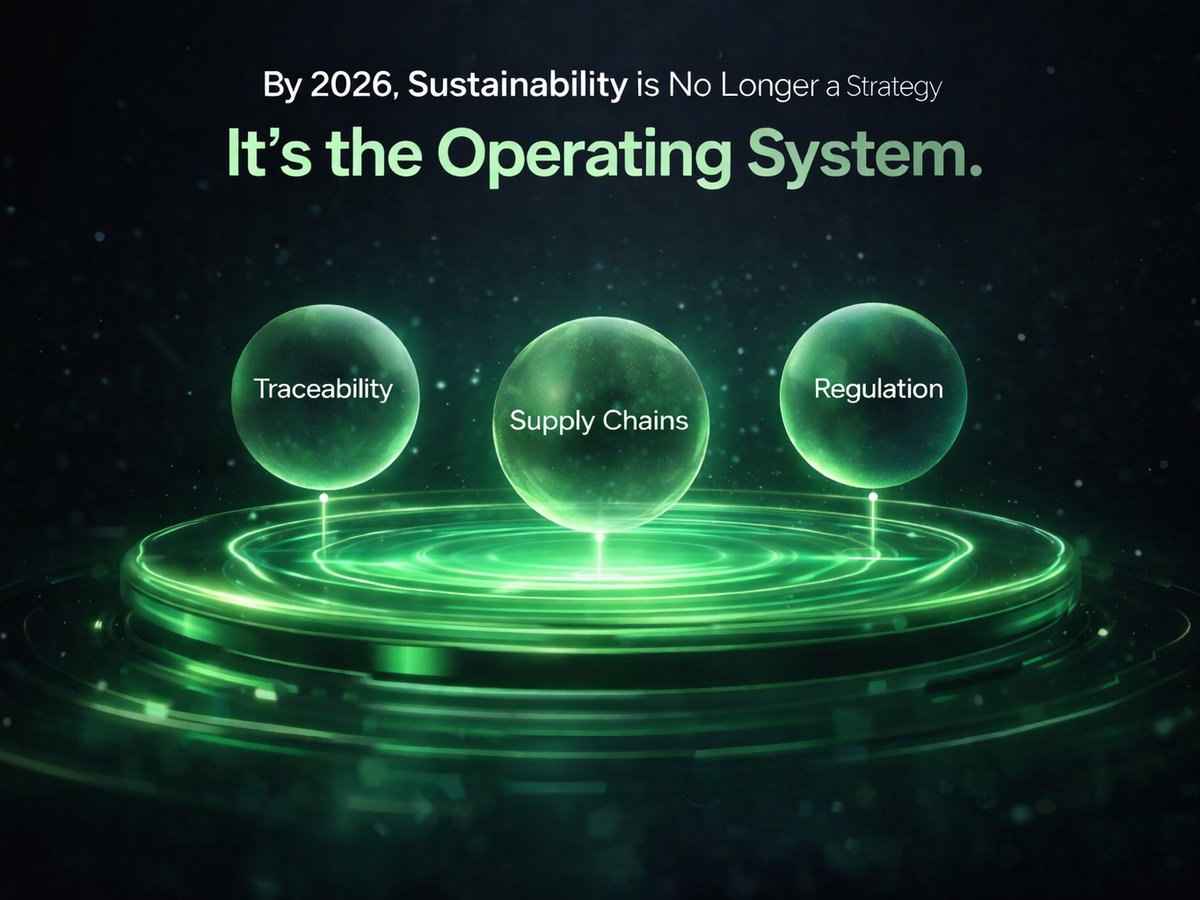 three circles showing traceability, supply chain and regulation