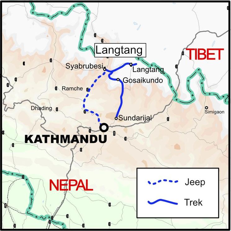Übersichtskarte Langtang