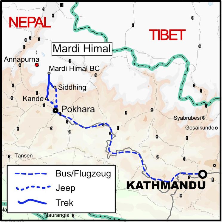 übersichtskarte Mardi Himal