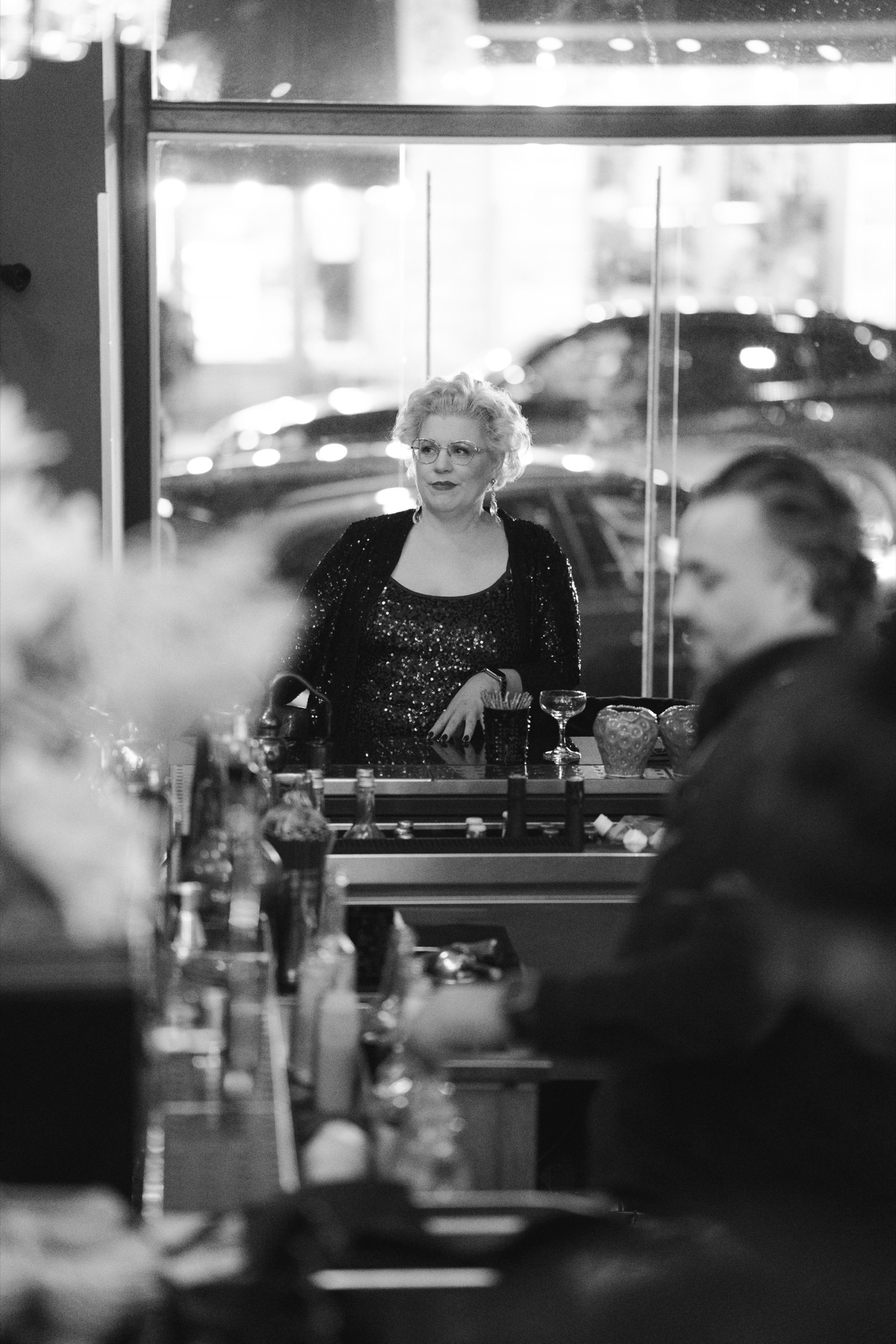 The bar in atmospheric evening light