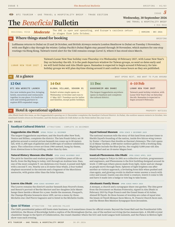 First page of The Beneficial Bulletin, Issue 05, 30 September 2026