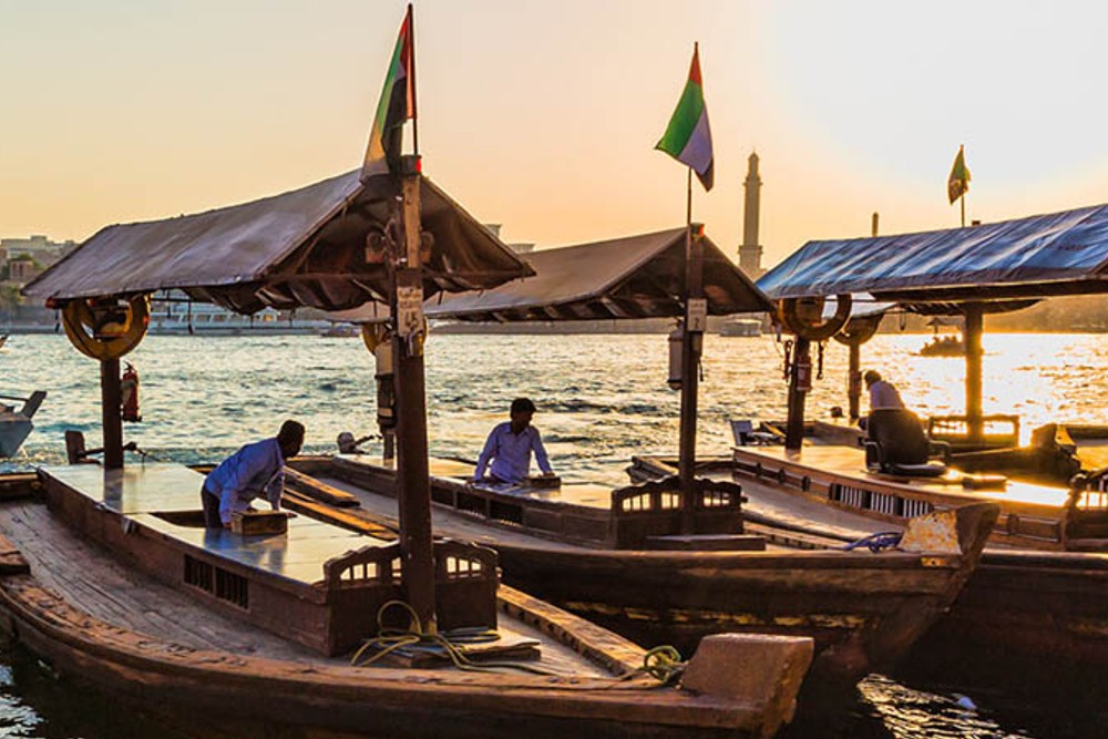 An abra across Dubai Creek