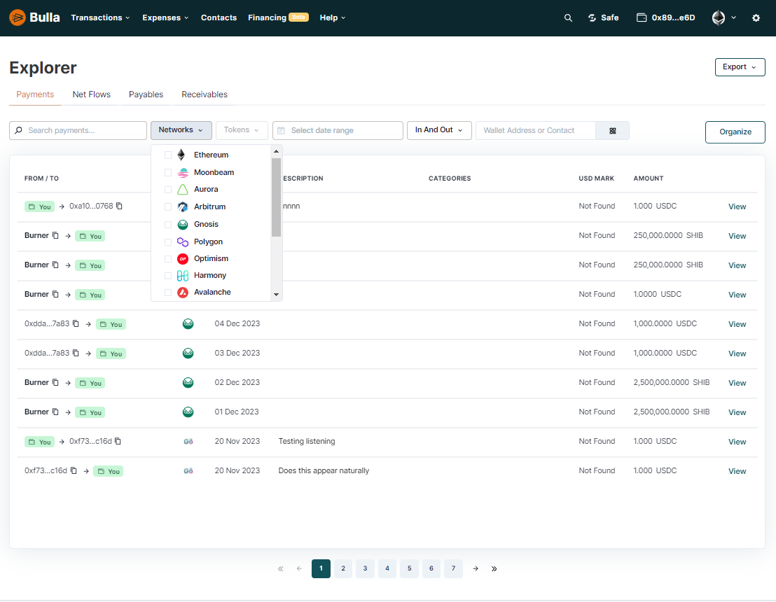 Bulla Explorer lets you import transactions from across 13 different chains onto one dashboard.