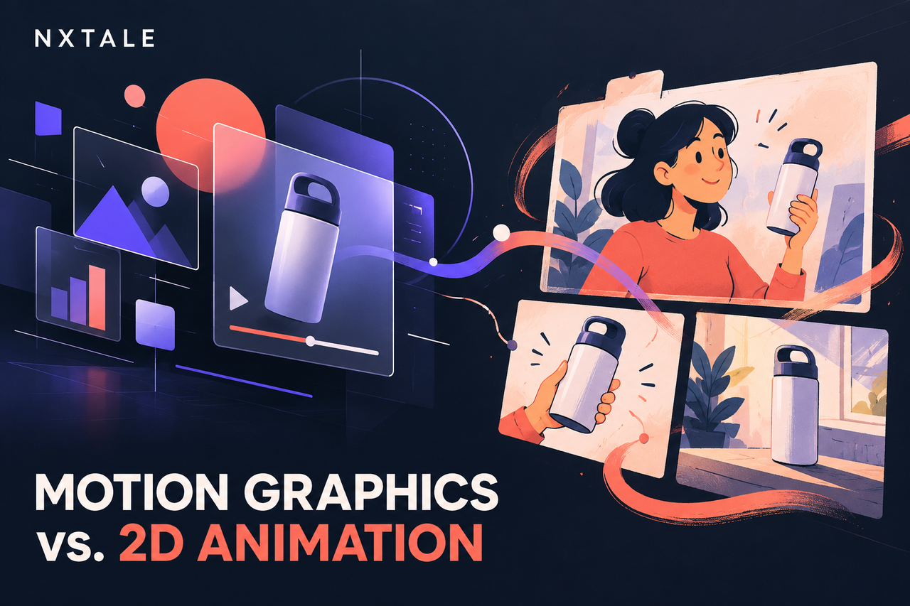 Abstract motion graphics and 2D animation visual