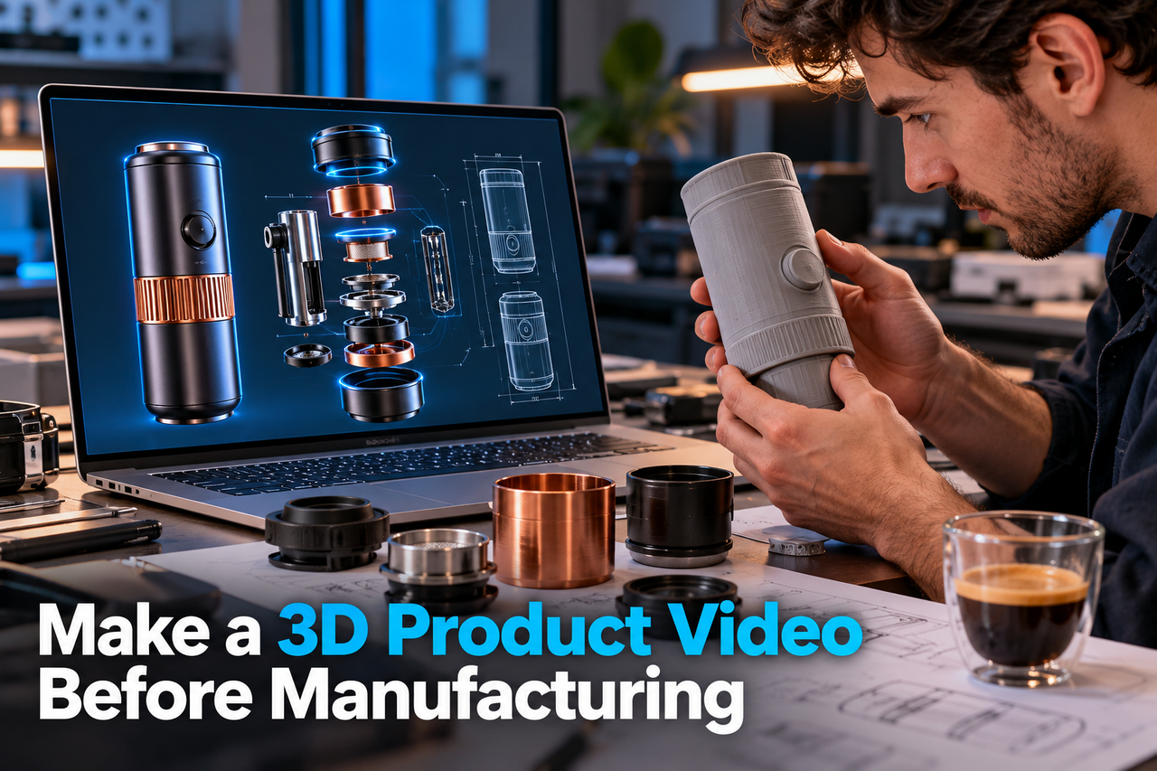 Early product concept and 3D visualization workflow before physical manufacturing.