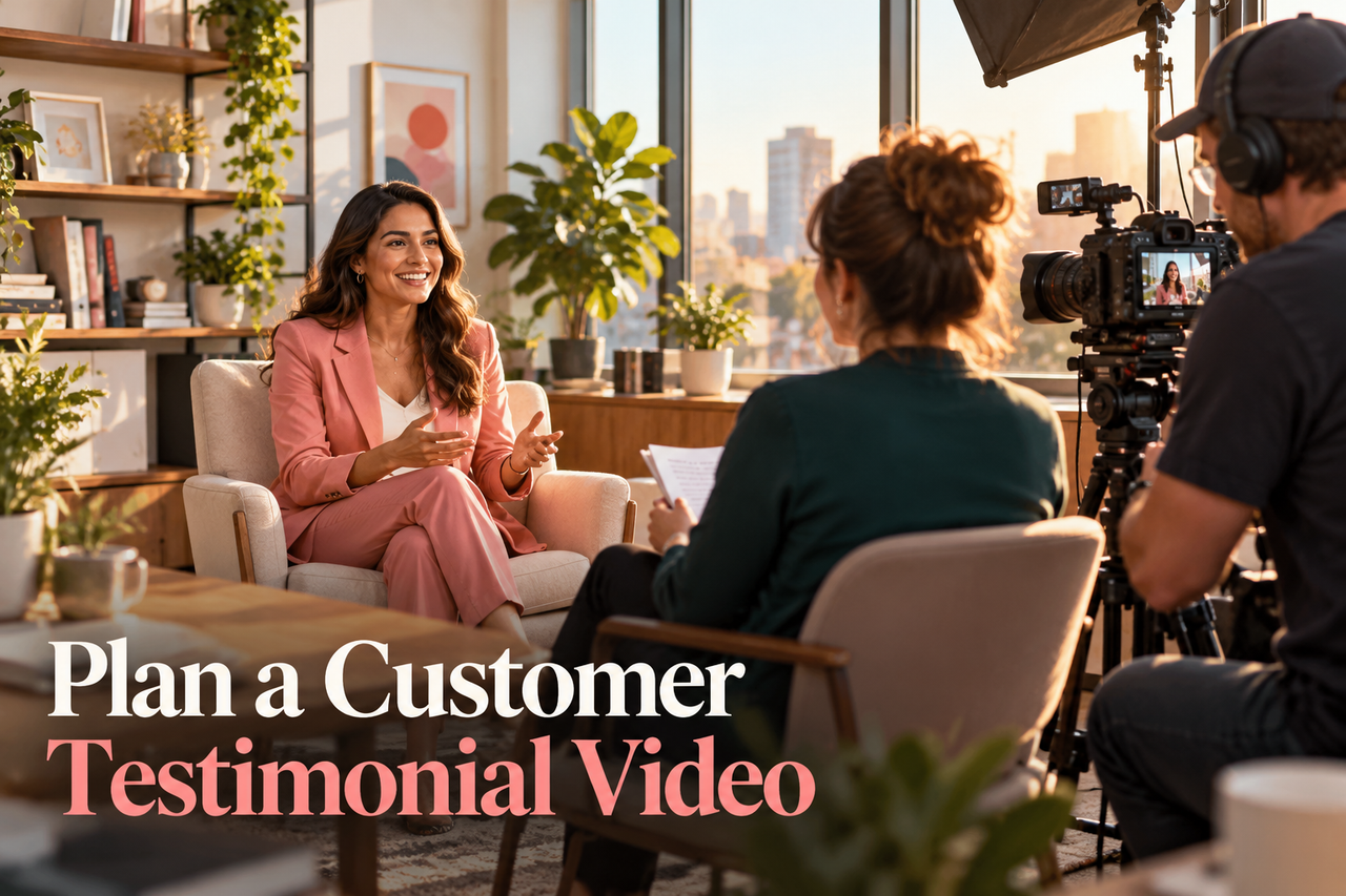 Editorial concept for customer testimonial video production