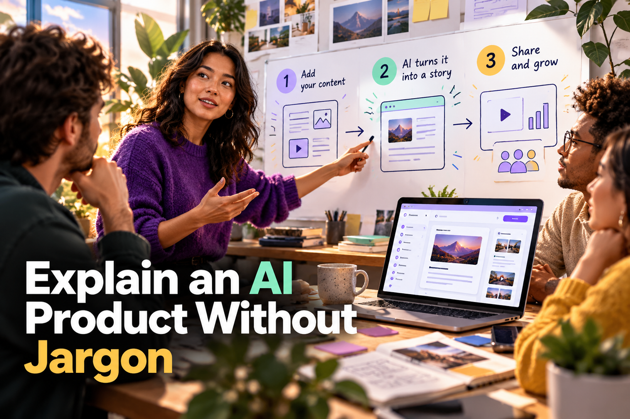 Complex AI software workflow simplified into a clear visual explainer.