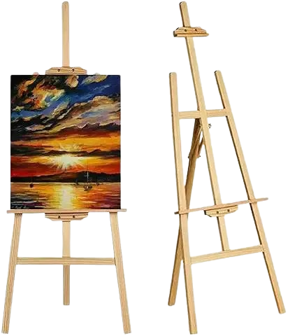 Easel Tripod Solid Wood Easel Holds Canvas Up to 41" Safe for Poster Use, Floor Art Painting Easel for Painting Display Wedding Art Easel