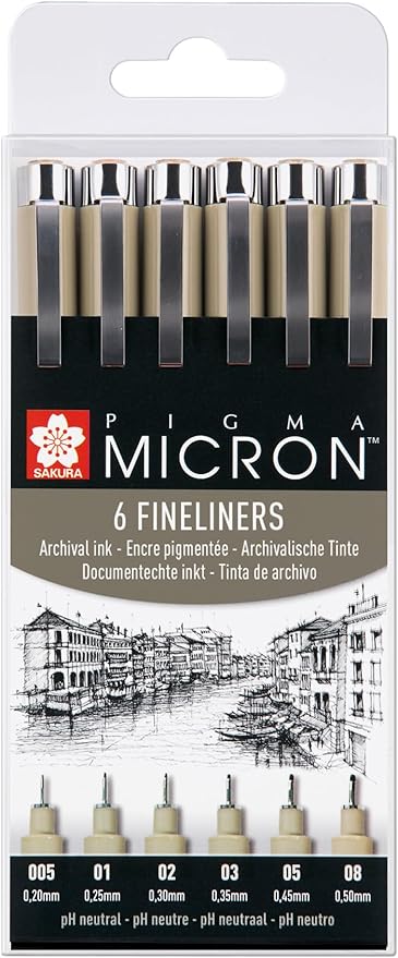 Pigma Micron 6 Fineliners