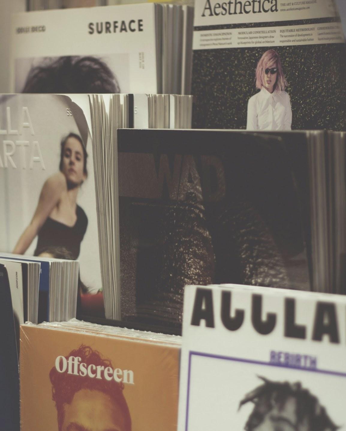 A rack of magazines