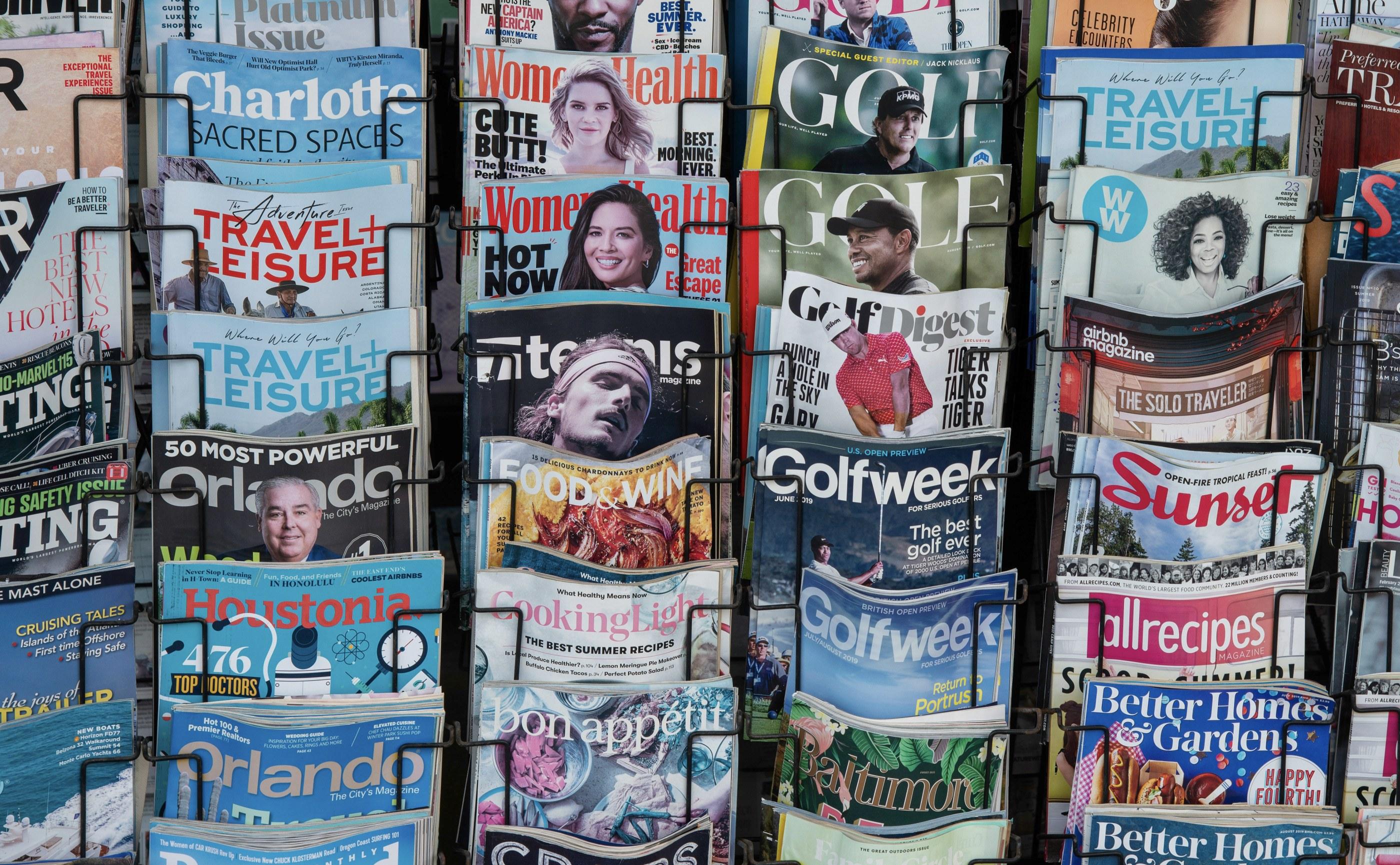 A rack of magazines
