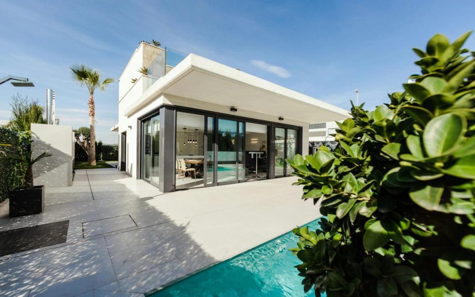 Modern high-end home with waterfront-inspired architecture