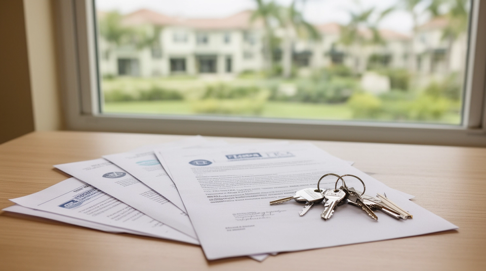Homeowner association paperwork and home keys